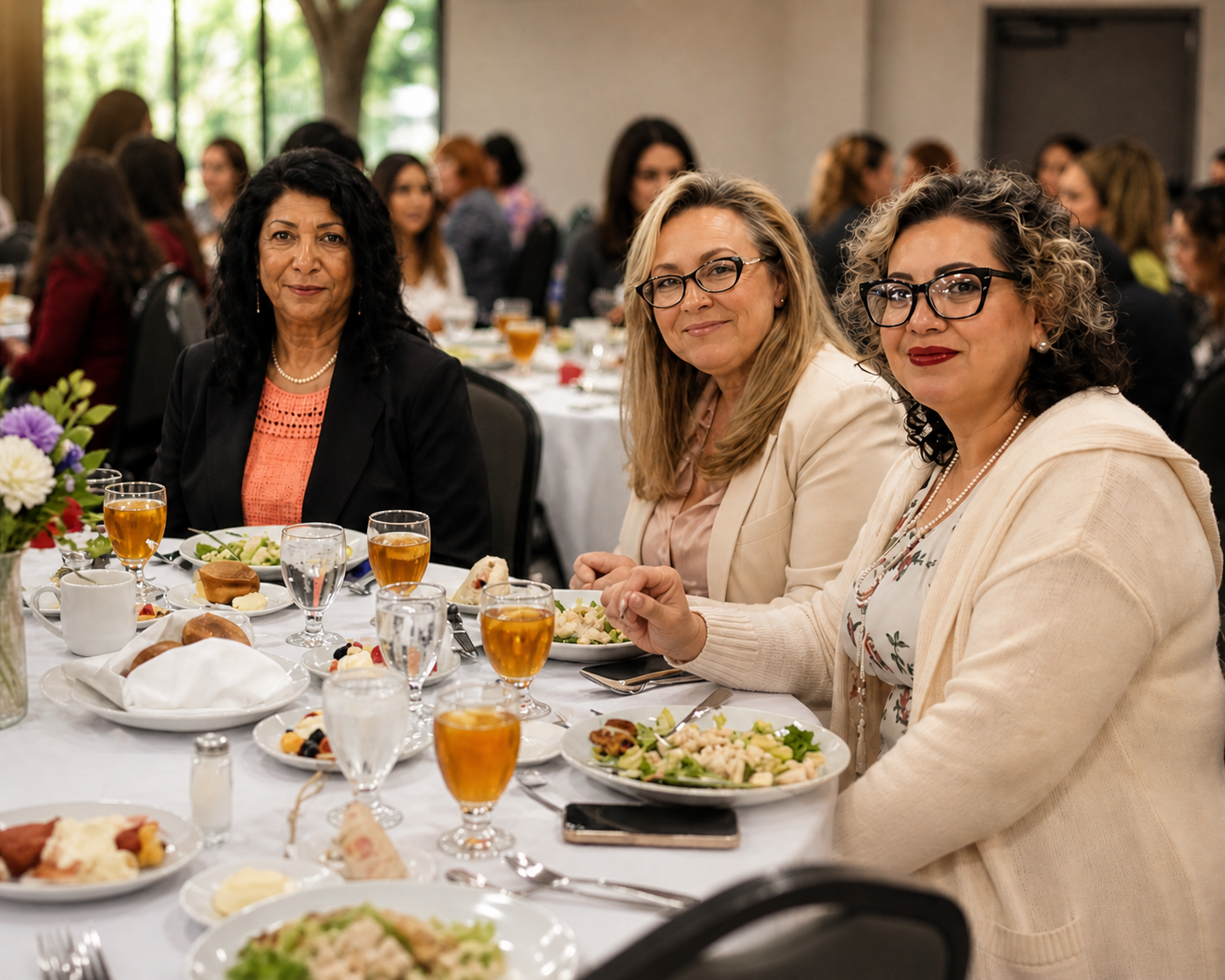 Members of the Empowered Women Alliance community at a brunch table
